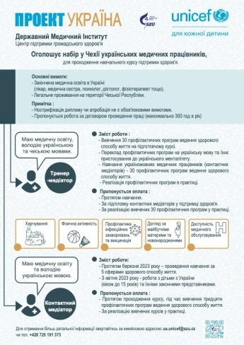 Українських медичних працівників в Чехії запрошують на курси від UNICEF — фото 1