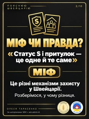 У чому різниця між статусом S та притулком у Швейцарії: усі відповіді в детальній інфографіці — фото 1