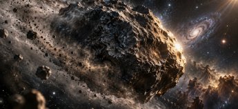 Космический астероид в звездном вихре