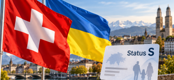 Прапори України та Швейцарії
