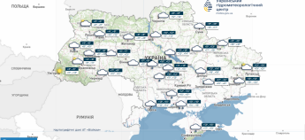 Карта погоди в Україні 13 жовтня