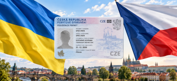 Флаги Украины и Чехии и разрешение на проживание