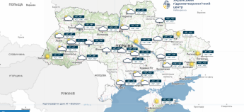 Карта погоды в Украине 24 октября