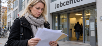 Украинка возле офиса Jobcenter