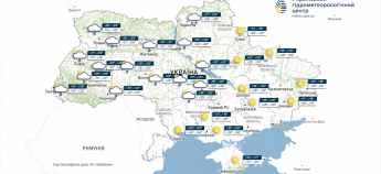Карта погоды в Украине 18 августа
