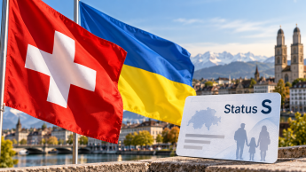 Флаги Украины и Швейцарии
