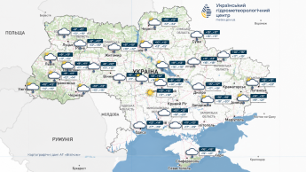 Карта погоды в Украине 22 сентября