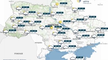 Карта погоди в Україні 25 липня