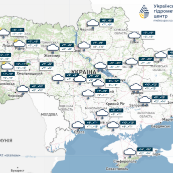 Карта погоды в Украине 31 октября
