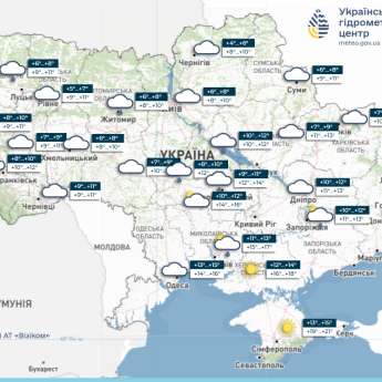 Карта погоды в Украине 28 октября