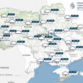 Карта погоди в Україні 13 жовтня