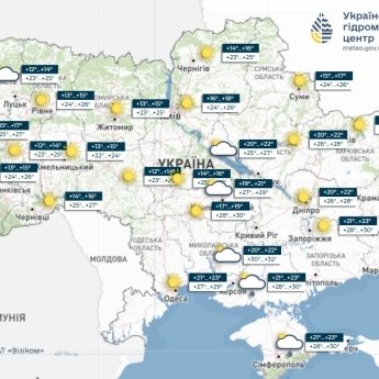 Карта погоди в Україні 10 серпня