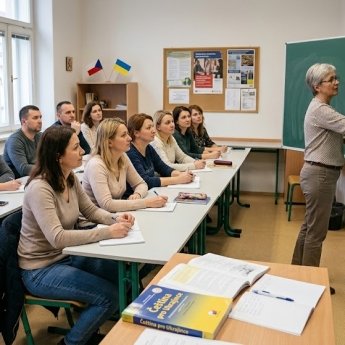 Украинцы на курсах чешского языка