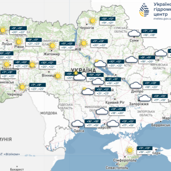 Карта погоди в Україні 8 жовтня