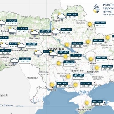 Карта погоди в Україні 7 серпня