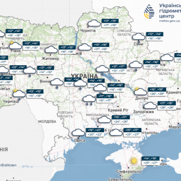 Карта погоди в Україні 13 вересня