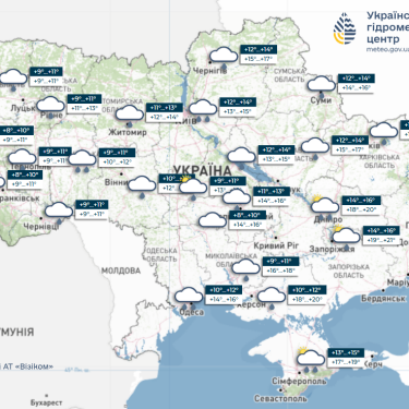 Карта погоды в Украине 18 октября