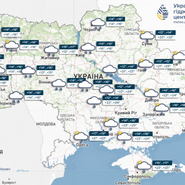 Карта погоды в Украине 21 сентября