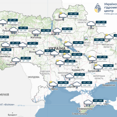 Карта погоды в Украине 19 октября