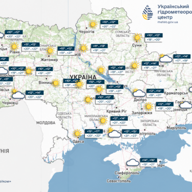 Карта погоды в Украине 16 сентября