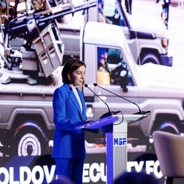 Майя Санду выступает на Moldova Security Forum