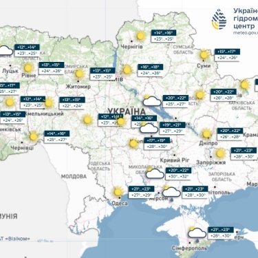 Карта погоди в Україні 10 серпня