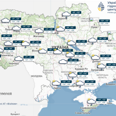 Карта погоды в Украине на 21 октября