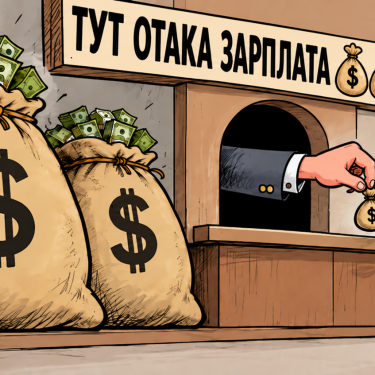 Карикатура Гігантські мішки, крихітна зарплата