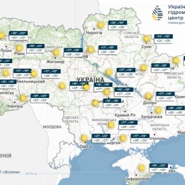 Карта погоди в Україні 1 серпня