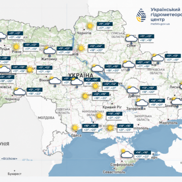 Карта погоди в Україні 7 вересня