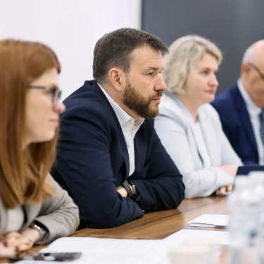 Денис Улютин на переговорах с Бернадетт Кастель-Голлингсворт