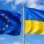 Прапори ЄС та України в небі