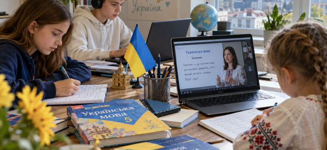 Українські діти на зайняттях онлайн