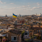 Флаги Украины в Риме